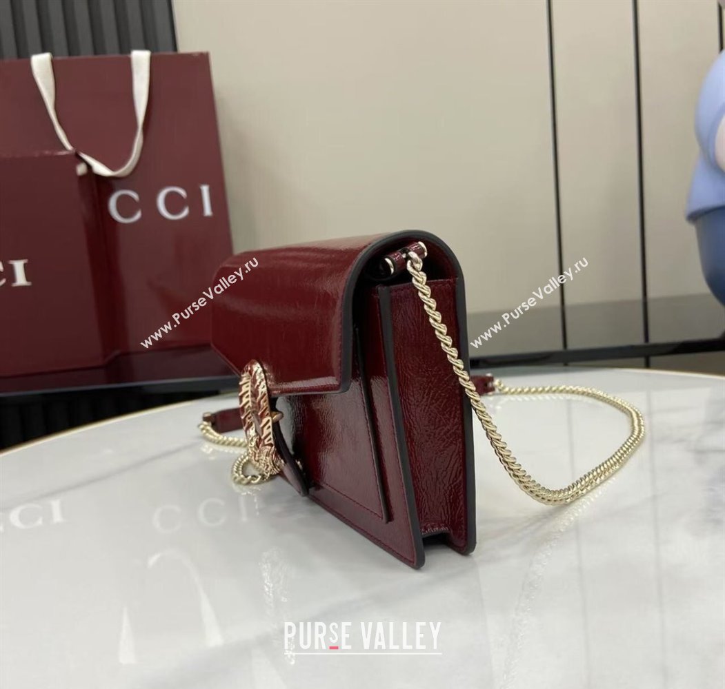 Gucci Dionysus wallet on chain in Patent Leather 837374 Ancora Red 2025 (XLU-250807073)
