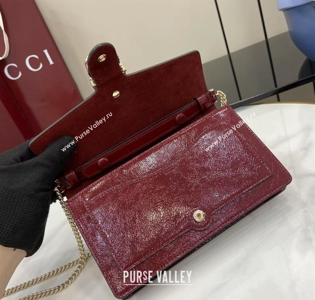 Gucci Dionysus wallet on chain in Patent Leather 837374 Ancora Red 2025 (XLU-250807073)