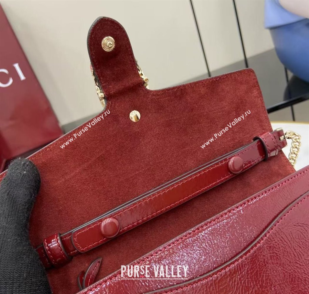 Gucci Dionysus wallet on chain in Patent Leather 837374 Ancora Red 2025 (XLU-250807073)