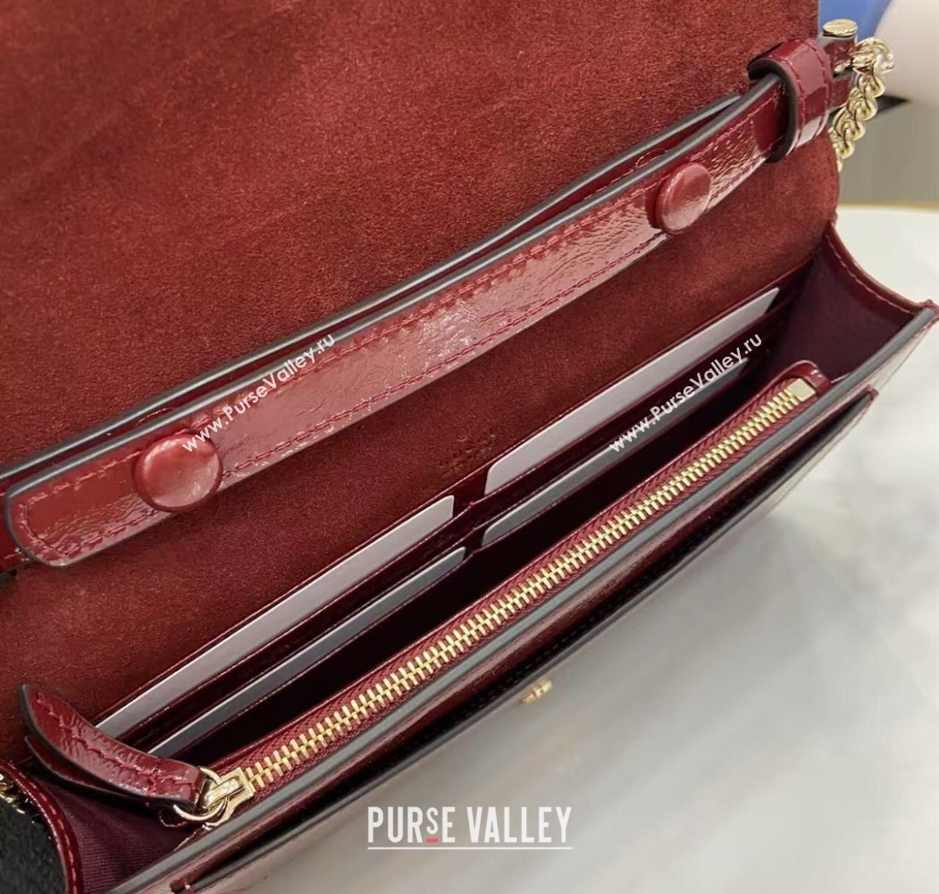Gucci Dionysus wallet on chain in Patent Leather 837374 Ancora Red 2025 (XLU-250807073)