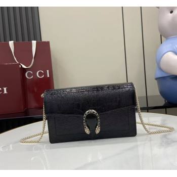 Gucci Dionysus wallet on chain in Patent Leather 837374 Black 2025 (XLU-250807074)