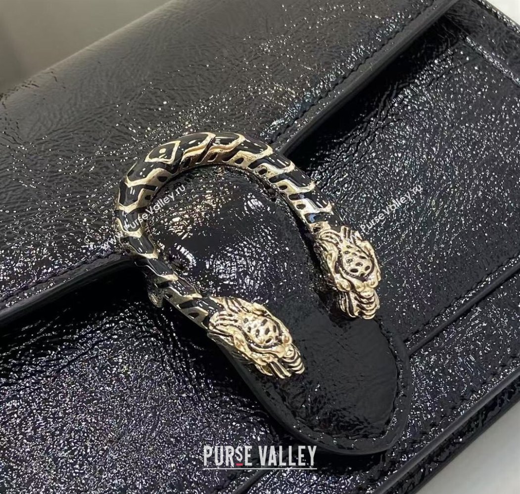 Gucci Dionysus wallet on chain in Patent Leather 837374 Black 2025 (XLU-250807074)
