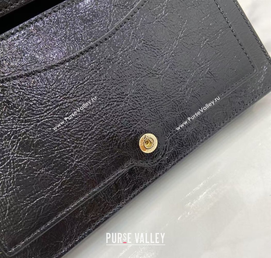 Gucci Dionysus wallet on chain in Patent Leather 837374 Black 2025 (XLU-250807074)