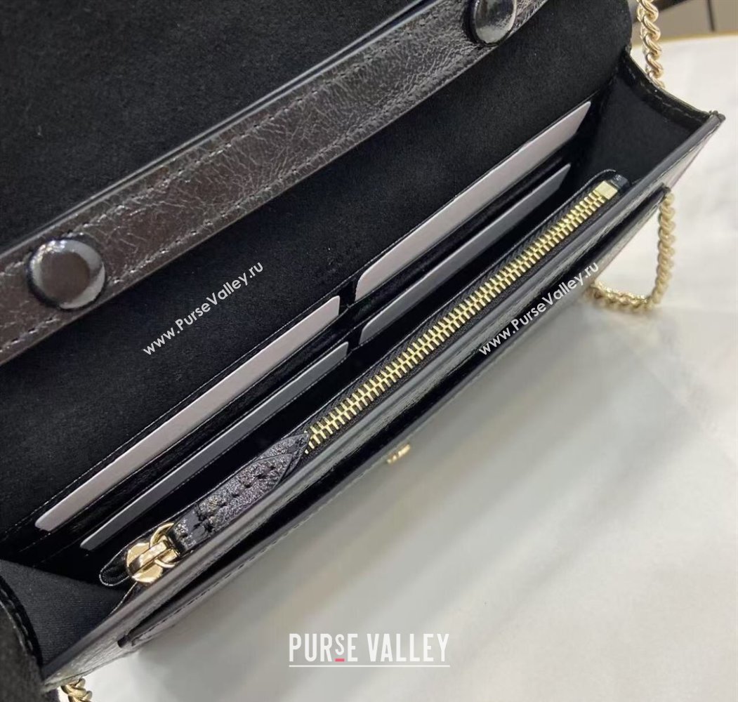Gucci Dionysus wallet on chain in Patent Leather 837374 Black 2025 (XLU-250807074)