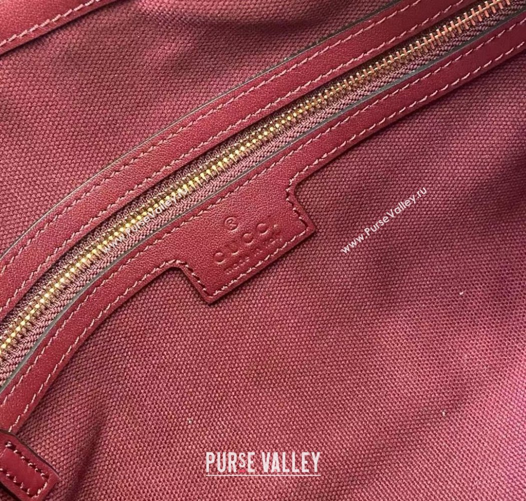 Gucci GG Emblem Leather Medium Shoulder Bag Ancora Red 2025 847449 (XLU-250807058)