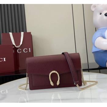 Gucci Dionysus wallet on chain in grainy leather Ancora Red 2025 837373 (XLU-250807077)