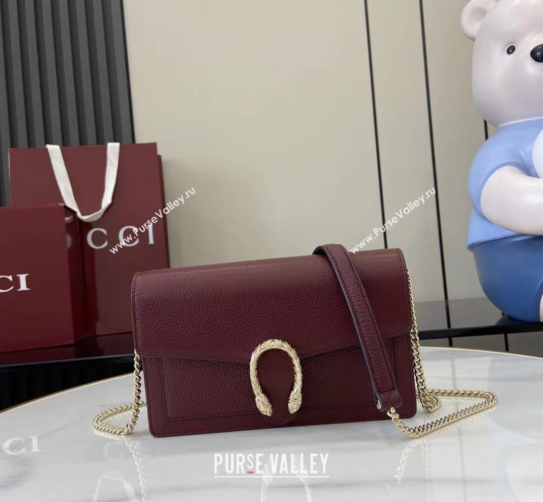 Gucci Dionysus wallet on chain in grainy leather Ancora Red 2025 837373 (XLU-250807077)
