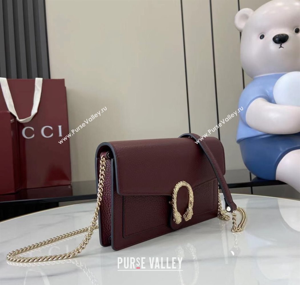 Gucci Dionysus wallet on chain in grainy leather Ancora Red 2025 837373 (XLU-250807077)
