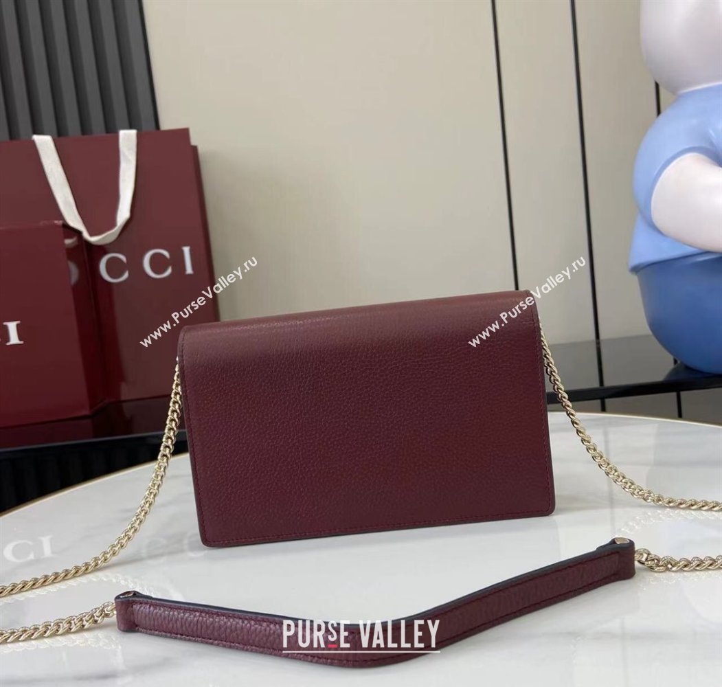 Gucci Dionysus wallet on chain in grainy leather Ancora Red 2025 837373 (XLU-250807077)