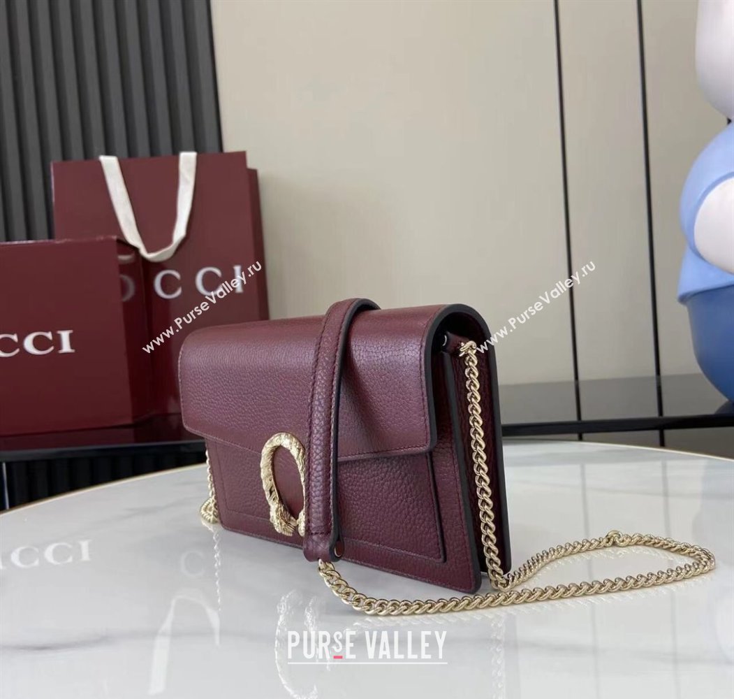 Gucci Dionysus wallet on chain in grainy leather Ancora Red 2025 837373 (XLU-250807077)
