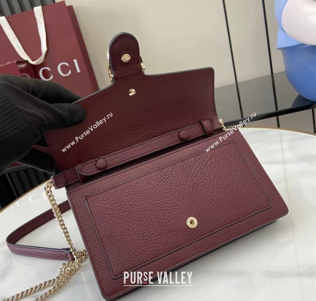 Gucci Dionysus wallet on chain in grainy leather Ancora Red 2025 837373 (XLU-250807077)