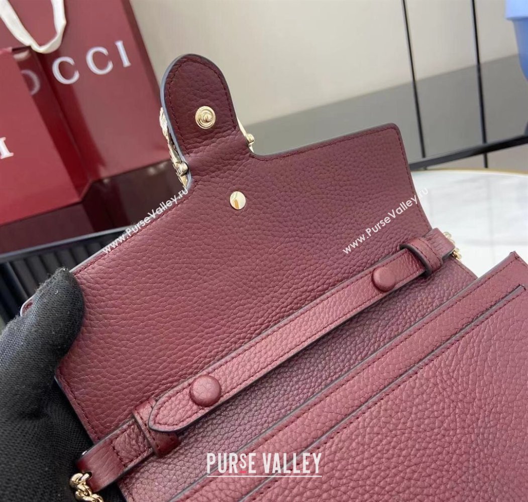 Gucci Dionysus wallet on chain in grainy leather Ancora Red 2025 837373 (XLU-250807077)