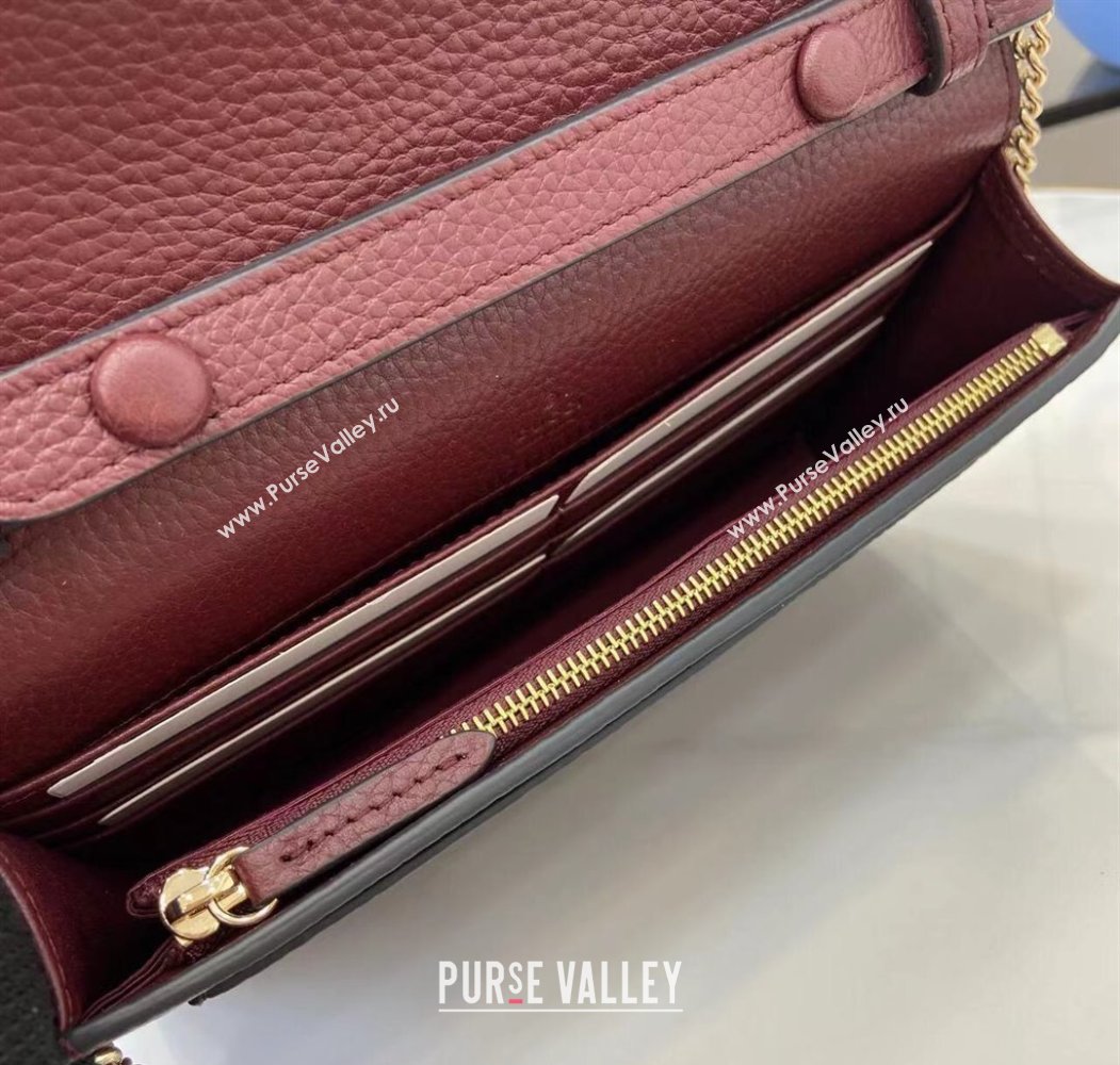 Gucci Dionysus wallet on chain in grainy leather Ancora Red 2025 837373 (XLU-250807077)