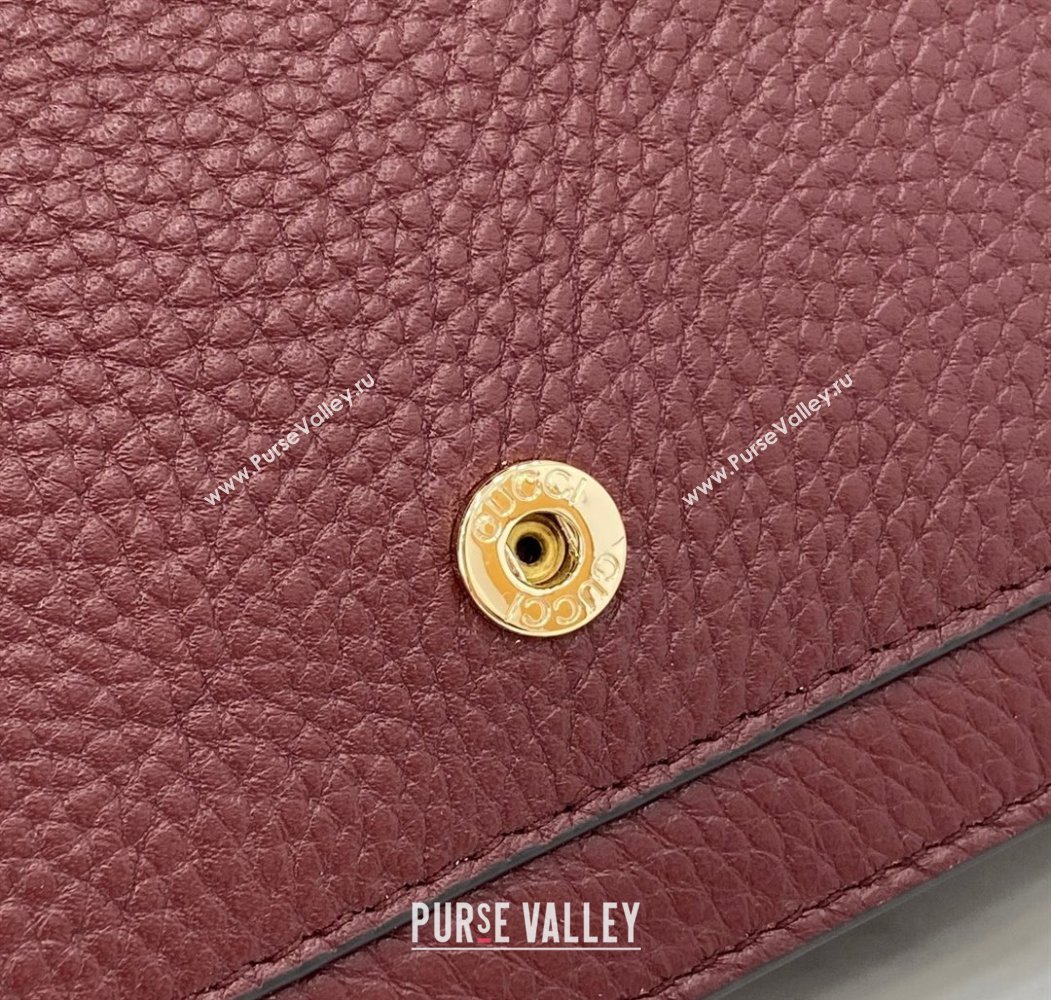 Gucci Dionysus wallet on chain in grainy leather Ancora Red 2025 837373 (XLU-250807077)