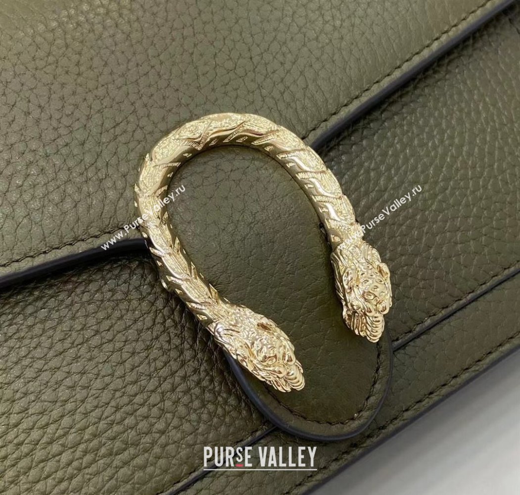 Gucci Dionysus wallet on chain in grainy leather Forest Green 2025 837373 (XLU-250807078)