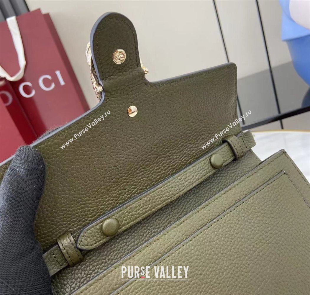 Gucci Dionysus wallet on chain in grainy leather Forest Green 2025 837373 (XLU-250807078)