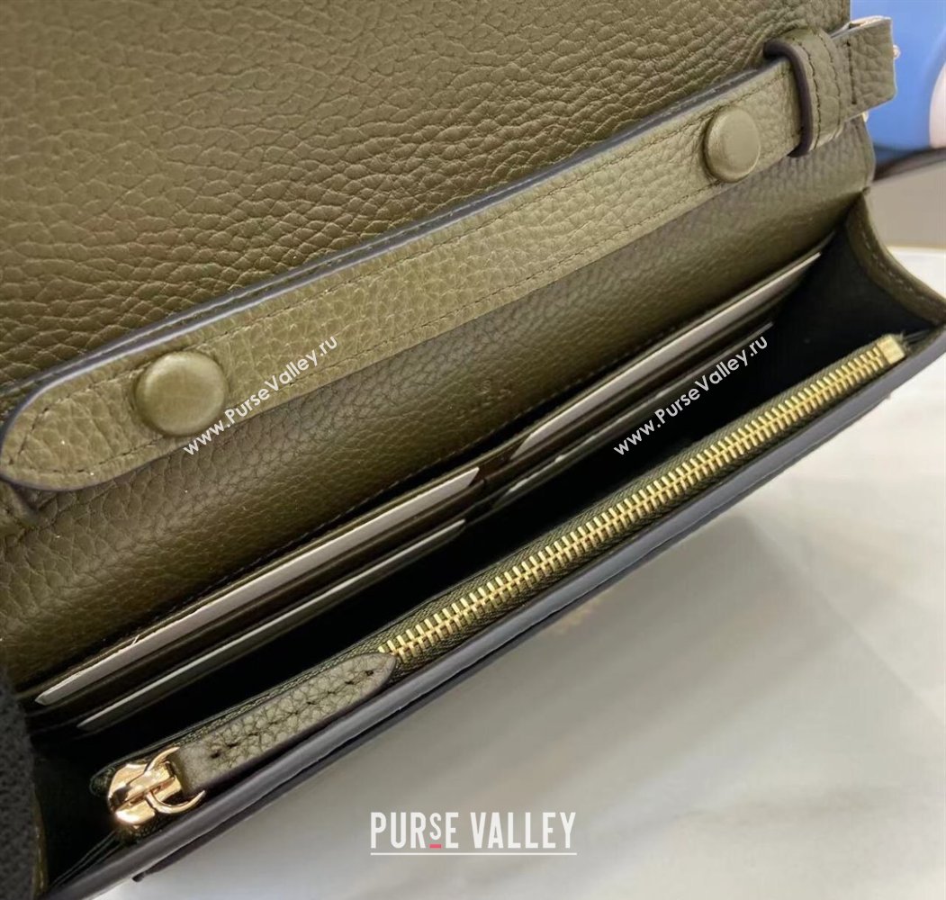 Gucci Dionysus wallet on chain in grainy leather Forest Green 2025 837373 (XLU-250807078)