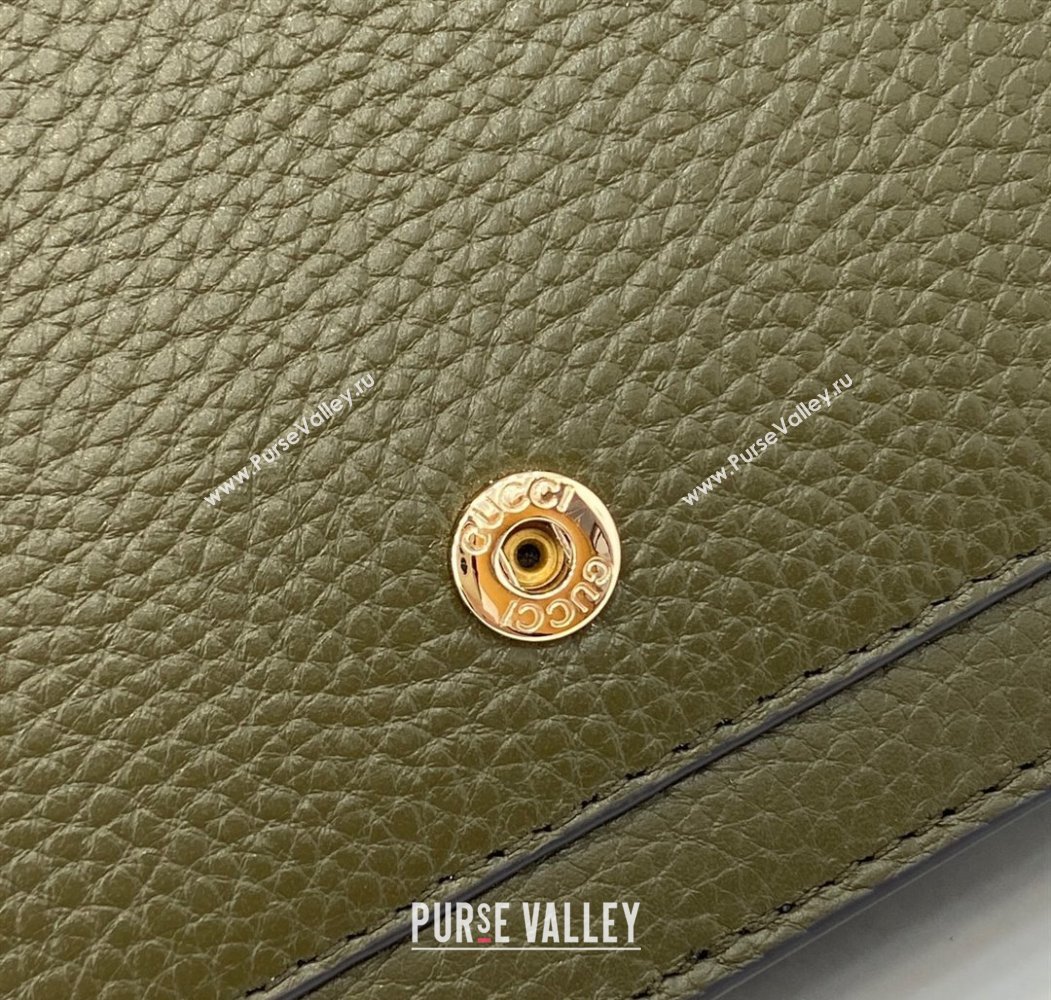 Gucci Dionysus wallet on chain in grainy leather Forest Green 2025 837373 (XLU-250807078)