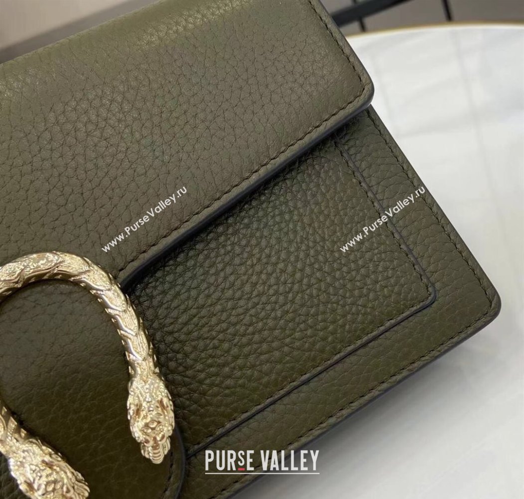 Gucci Dionysus wallet on chain in grainy leather Forest Green 2025 837373 (XLU-250807078)
