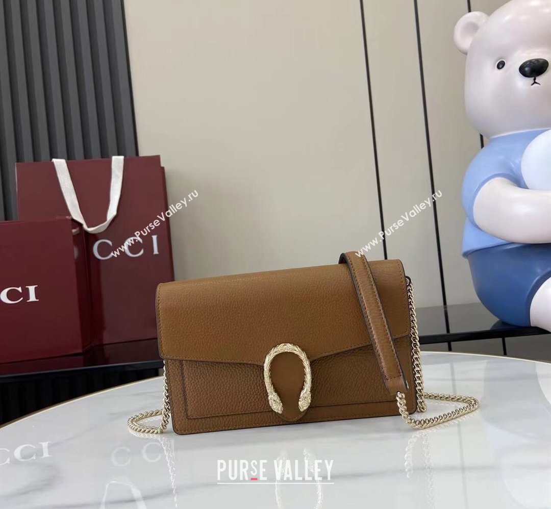 Gucci Dionysus wallet on chain in grainy leather Brown 2025 837373 (XLU-250807080)