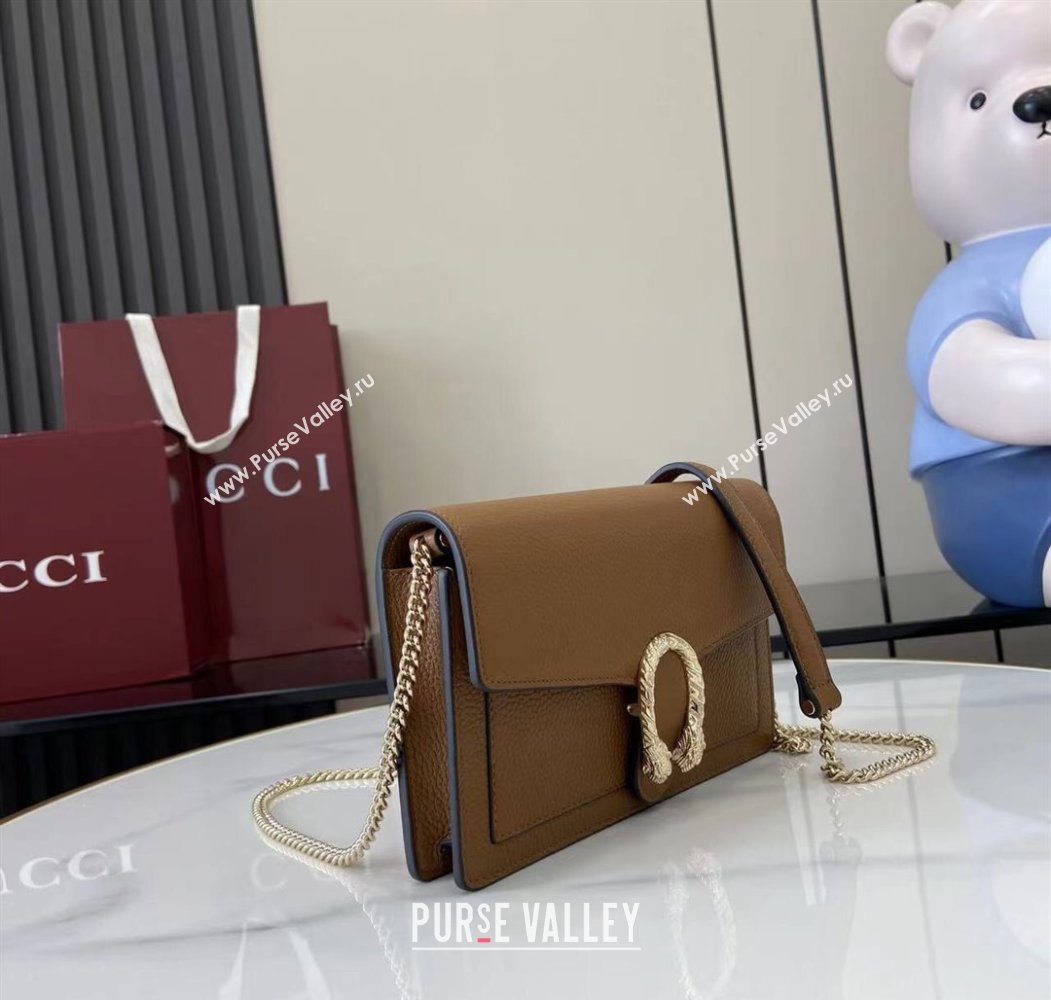 Gucci Dionysus wallet on chain in grainy leather Brown 2025 837373 (XLU-250807080)