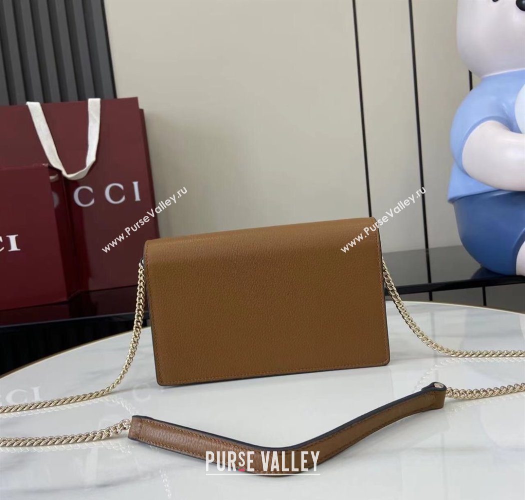 Gucci Dionysus wallet on chain in grainy leather Brown 2025 837373 (XLU-250807080)