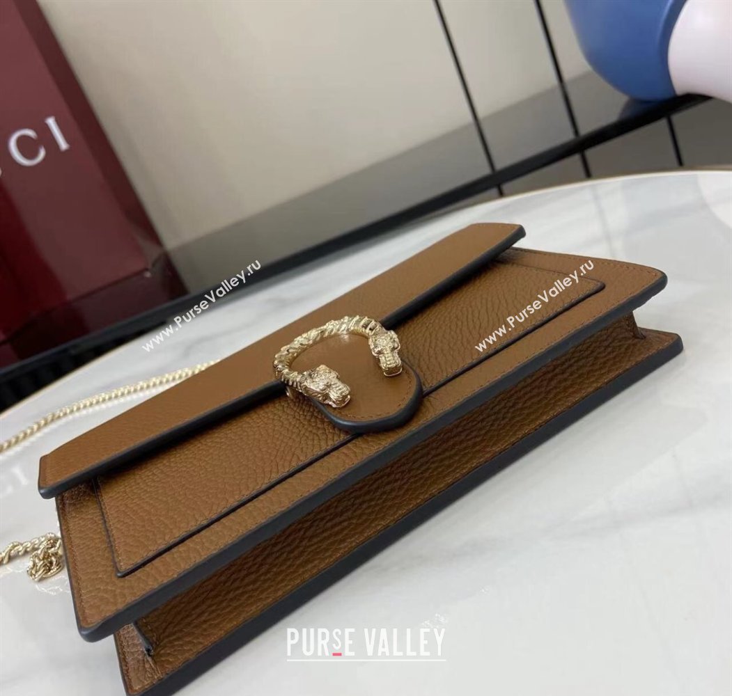 Gucci Dionysus wallet on chain in grainy leather Brown 2025 837373 (XLU-250807080)