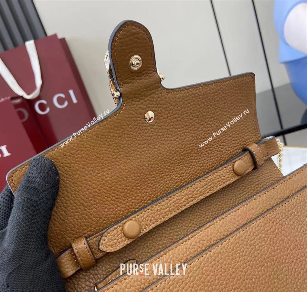 Gucci Dionysus wallet on chain in grainy leather Brown 2025 837373 (XLU-250807080)