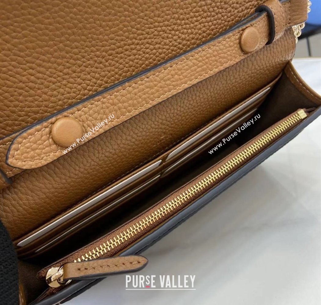 Gucci Dionysus wallet on chain in grainy leather Brown 2025 837373 (XLU-250807080)