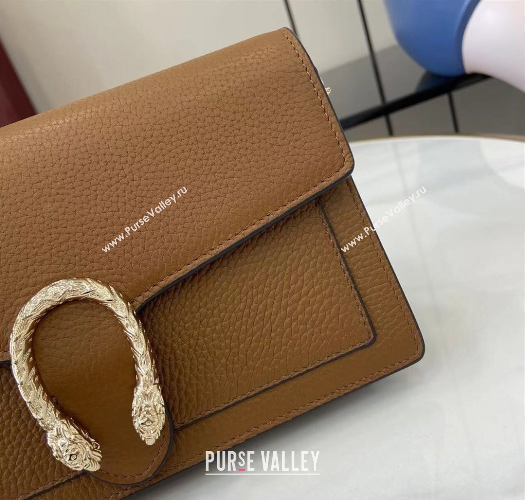 Gucci Dionysus wallet on chain in grainy leather Brown 2025 837373 (XLU-250807080)