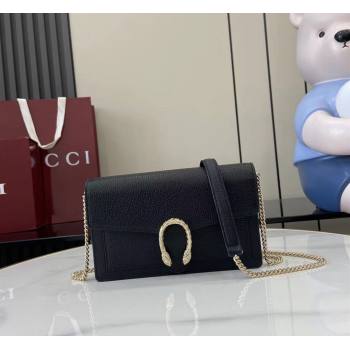 Gucci Dionysus wallet on chain in grainy leather Black 2025 837373 (XLU-250807081)