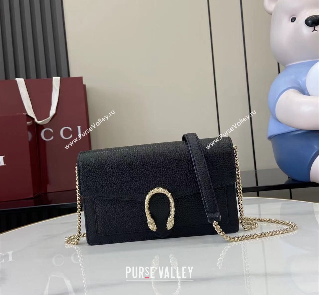 Gucci Dionysus wallet on chain in grainy leather Black 2025 837373 (XLU-250807081)