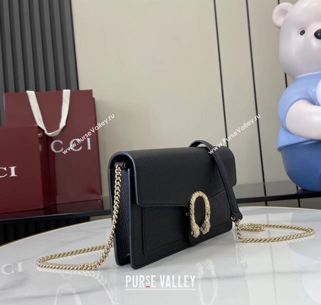 Gucci Dionysus wallet on chain in grainy leather Black 2025 837373 (XLU-250807081)