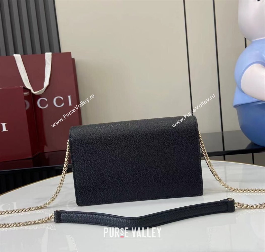 Gucci Dionysus wallet on chain in grainy leather Black 2025 837373 (XLU-250807081)