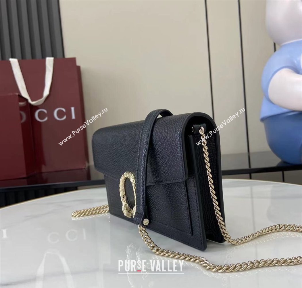 Gucci Dionysus wallet on chain in grainy leather Black 2025 837373 (XLU-250807081)