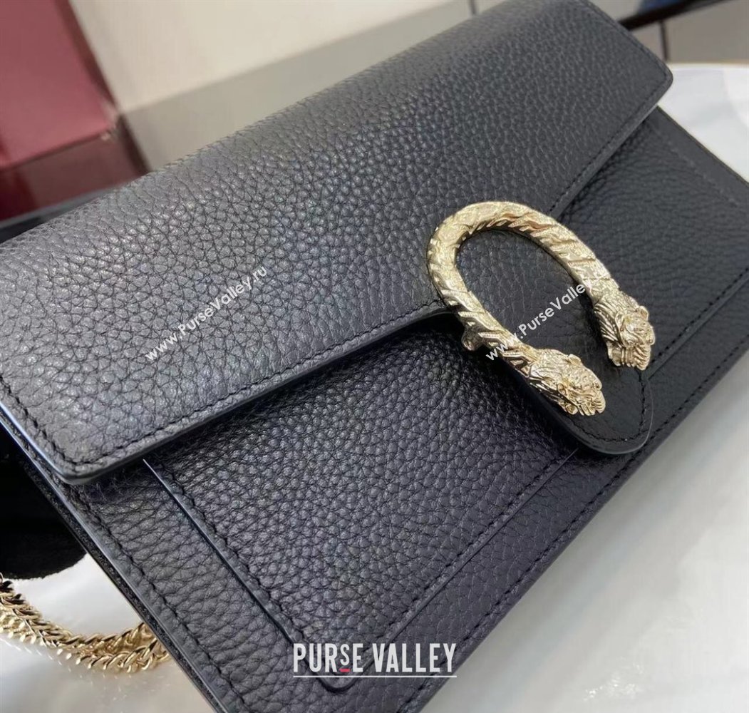 Gucci Dionysus wallet on chain in grainy leather Black 2025 837373 (XLU-250807081)