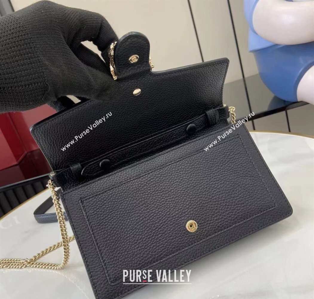 Gucci Dionysus wallet on chain in grainy leather Black 2025 837373 (XLU-250807081)