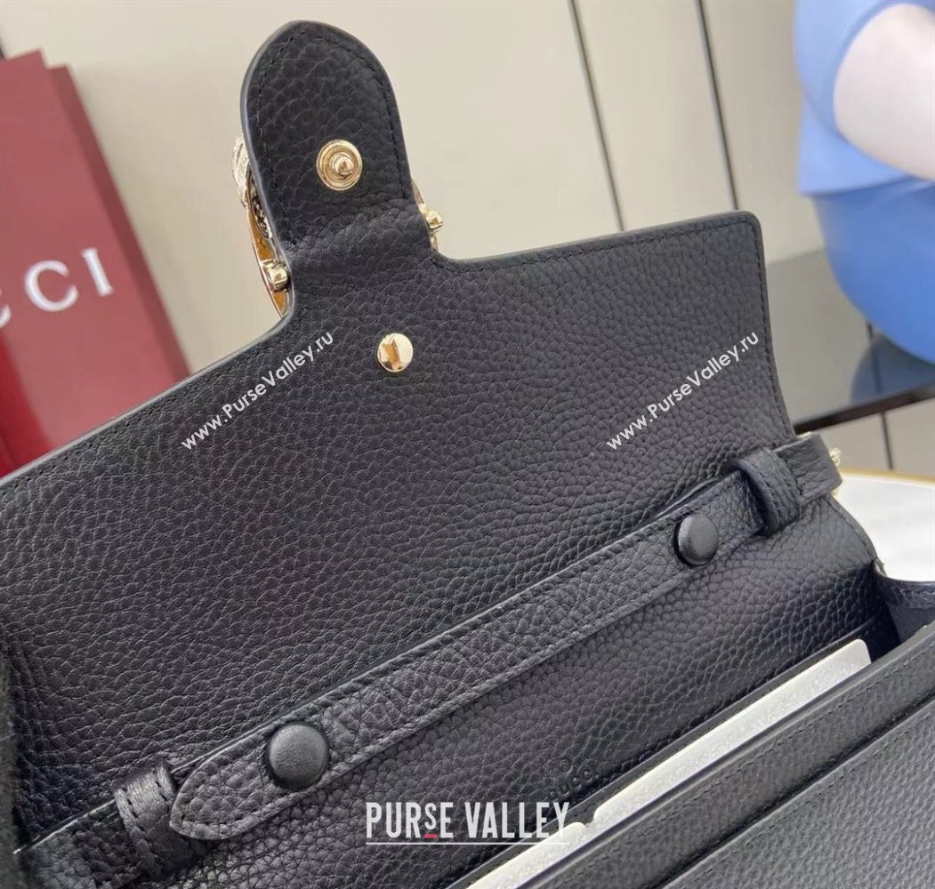 Gucci Dionysus wallet on chain in grainy leather Black 2025 837373 (XLU-250807081)