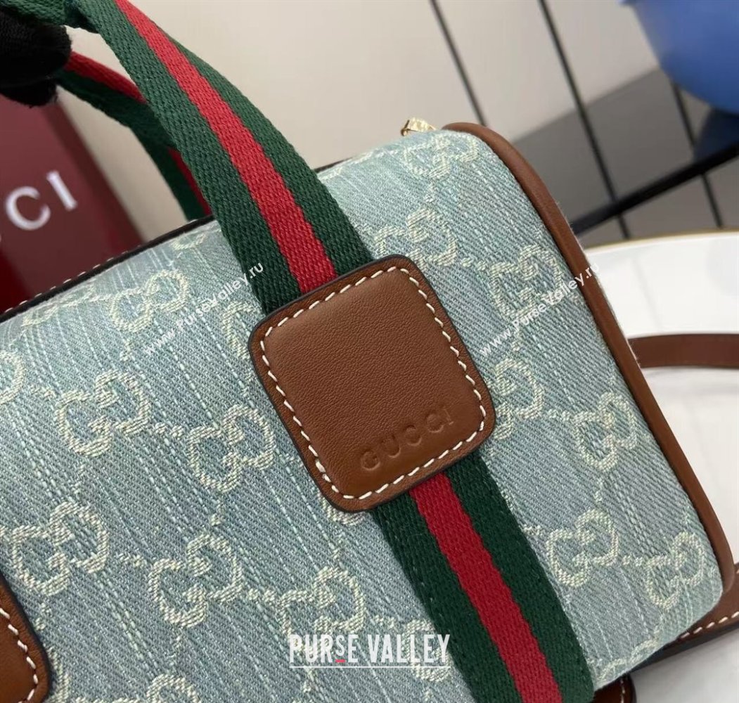 Gucci Mini GG Denim handbag Light Blue 2025 859975 (XLU-250807084)