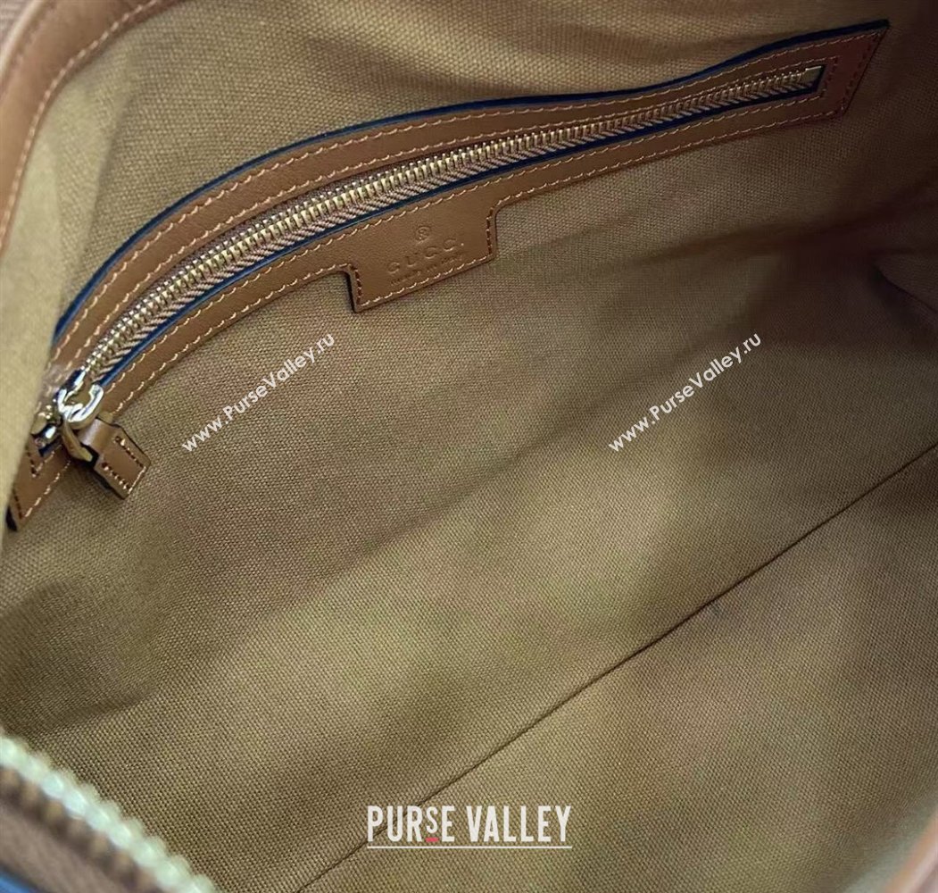 Gucci GG Emblem Leather Medium Shoulder Bag Brown 2025 847449 (XLU-250807059)