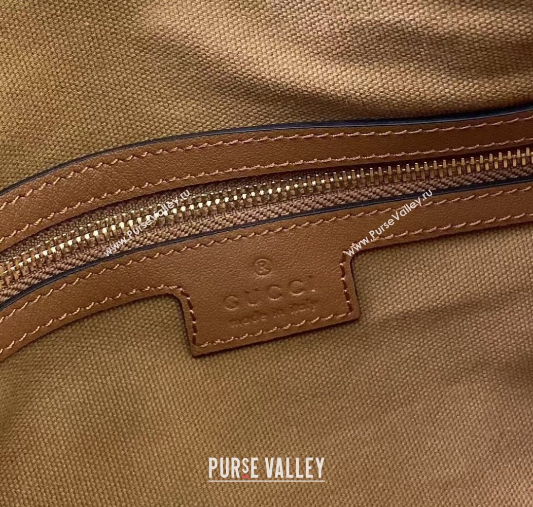 Gucci GG Emblem Leather Medium Shoulder Bag Brown 2025 847449 (XLU-250807059)