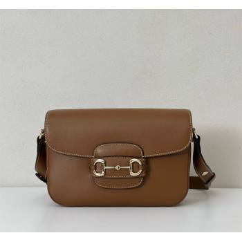 Gucci Horsebit 1955 Leather Soft Small Shoulder Bag Brown 2025 815178 (DLH-250808052)