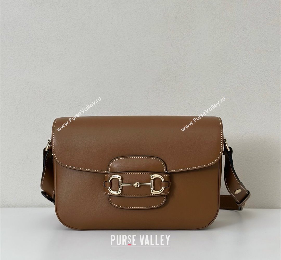 Gucci Horsebit 1955 Leather Soft Small Shoulder Bag Brown 2025 815178 (DLH-250808052)