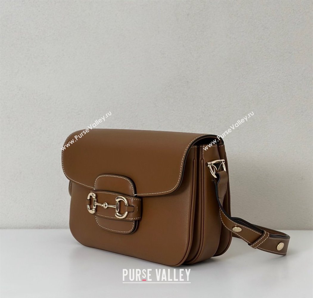 Gucci Horsebit 1955 Leather Soft Small Shoulder Bag Brown 2025 815178 (DLH-250808052)