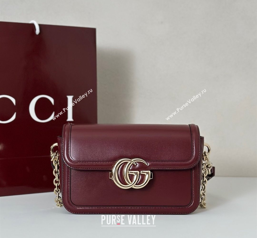 Gucci Go Leather small shoulder bag Ancora Red 2025 826761 (DLH-250808063)