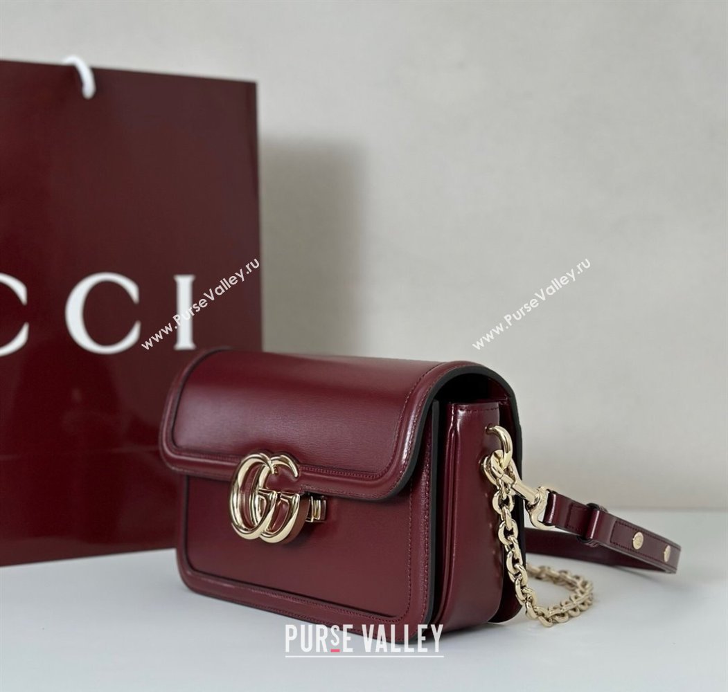 Gucci Go Leather small shoulder bag Ancora Red 2025 826761 (DLH-250808063)