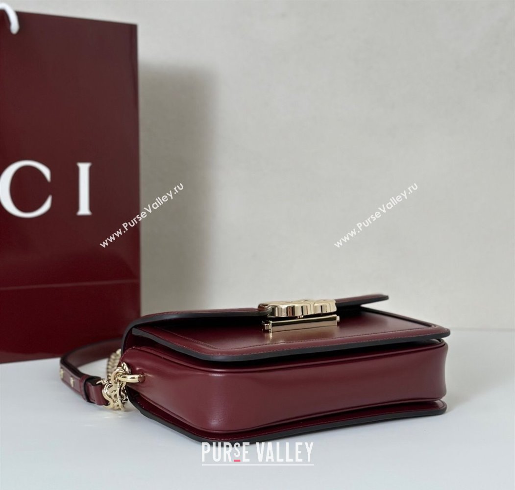 Gucci Go Leather small shoulder bag Ancora Red 2025 826761 (DLH-250808063)