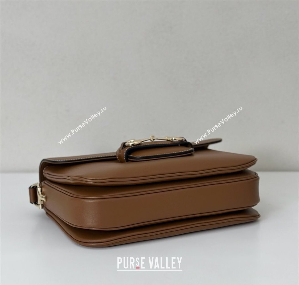 Gucci Horsebit 1955 Leather Soft Small Shoulder Bag Brown 2025 815178 (DLH-250808052)