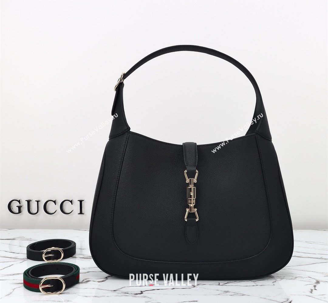 Gucci Jackie 1961 Leather large crossbody bag Black 2025 810229 (DLH-250808074)