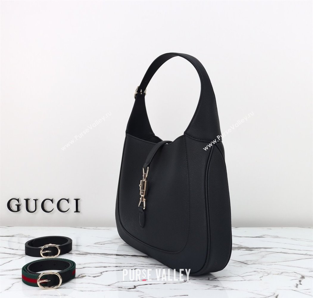 Gucci Jackie 1961 Leather large crossbody bag Black 2025 810229 (DLH-250808074)